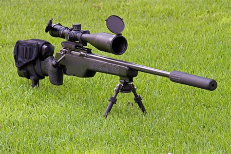 It shoots a dime-sized group at 50 yards and is an absolute pleasure to handle. . 22 sniper rifle with silencer